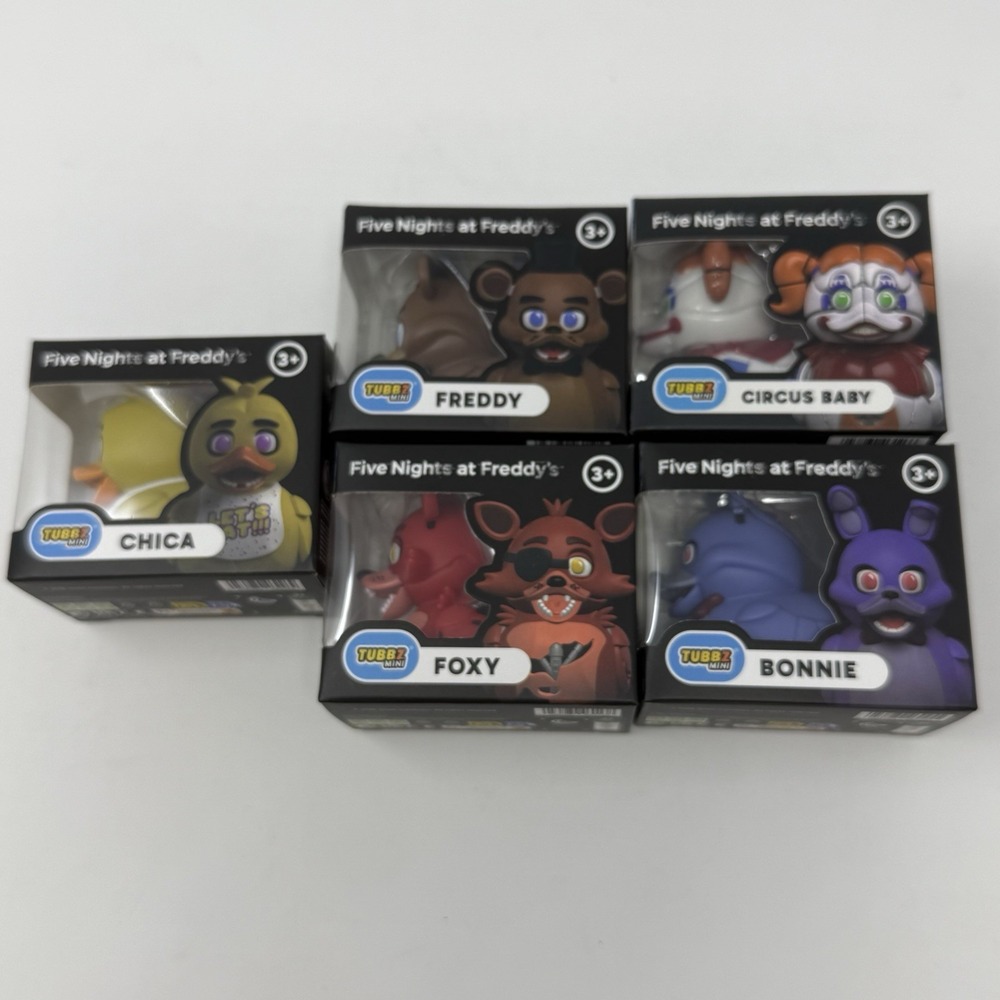 Mini Tubbz Cosplay Rubber Duck 2" Five Nights At Freddy's New Set Of 5